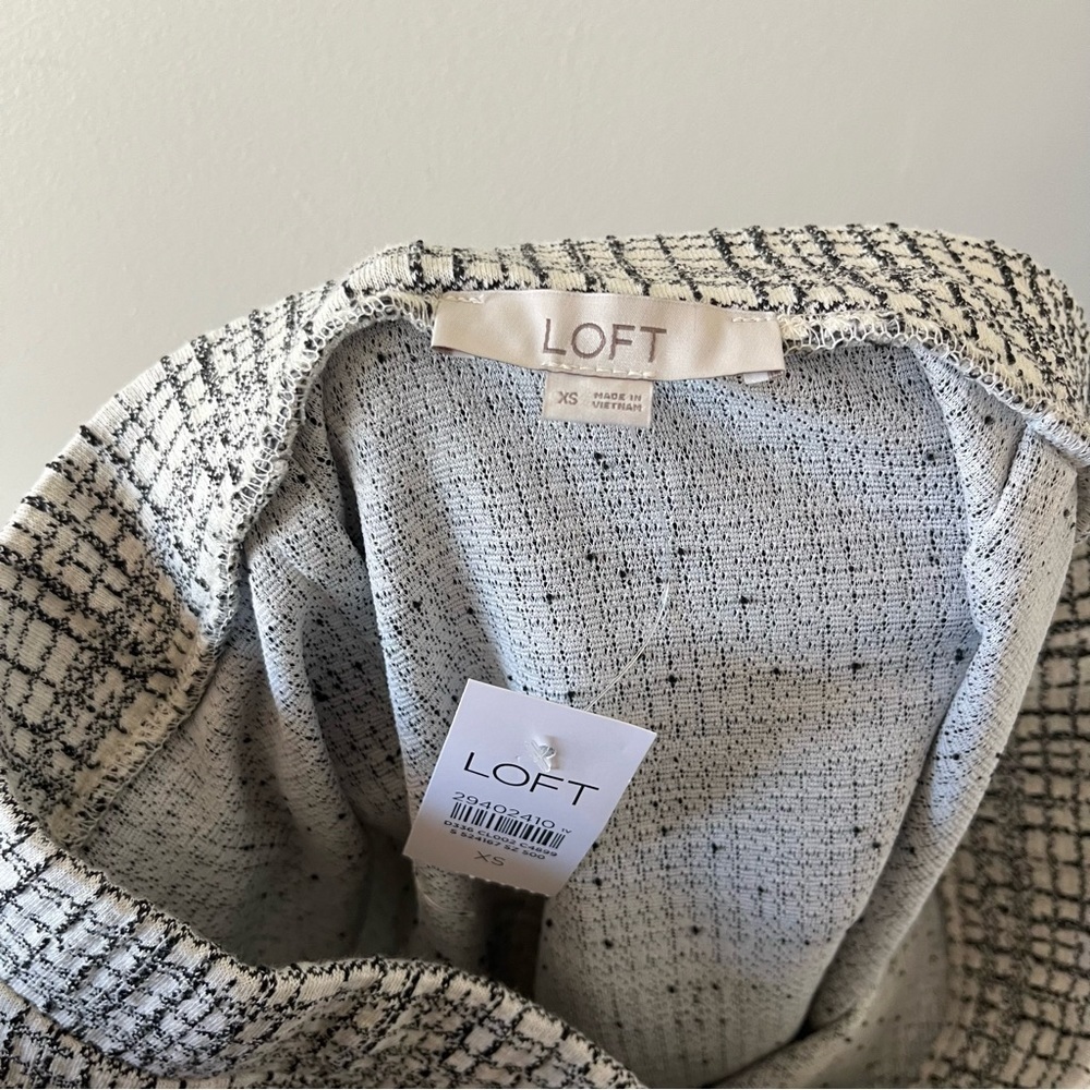 NWT Loft A Line Mini Skirt Black and White‎ Checked XS - Picture 4 of 7